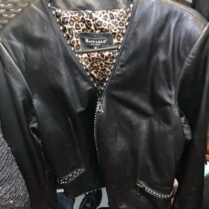 Leather bling jacket